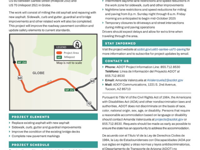 US 60 Santee Street to US 70 – Pavement Rehabilitation  Project