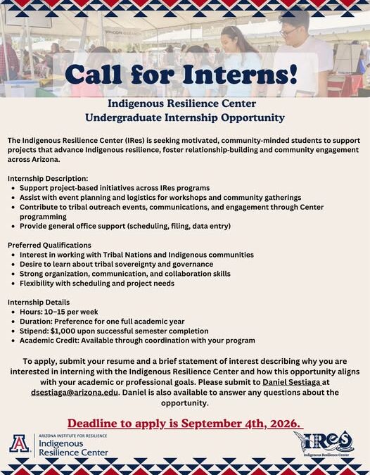 Student Internship Opportunity with IRes